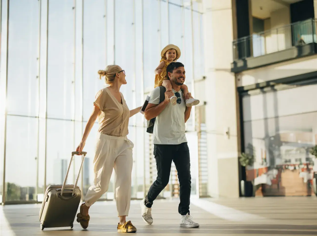 Couple online shopping with package