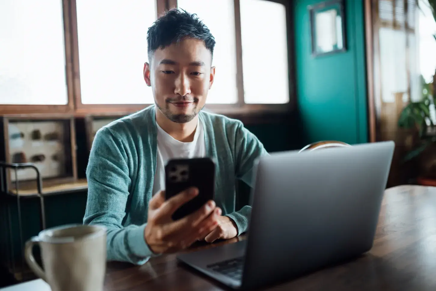 Man looking at phone